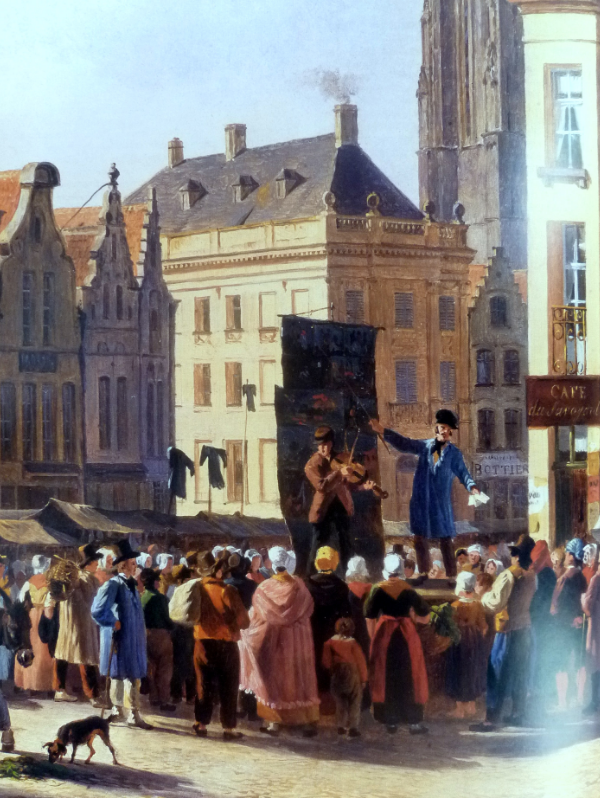 Marktzang in Kortrijk, detail J.B. De Jonghe (1828) Instituut Collectie Nederland